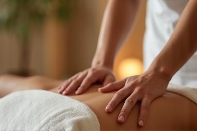 Therapist giving a relaxing massage