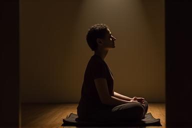 Person sitting calmly in meditation