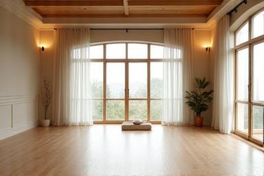 Interior view of Spazio Armonia studio with natural light